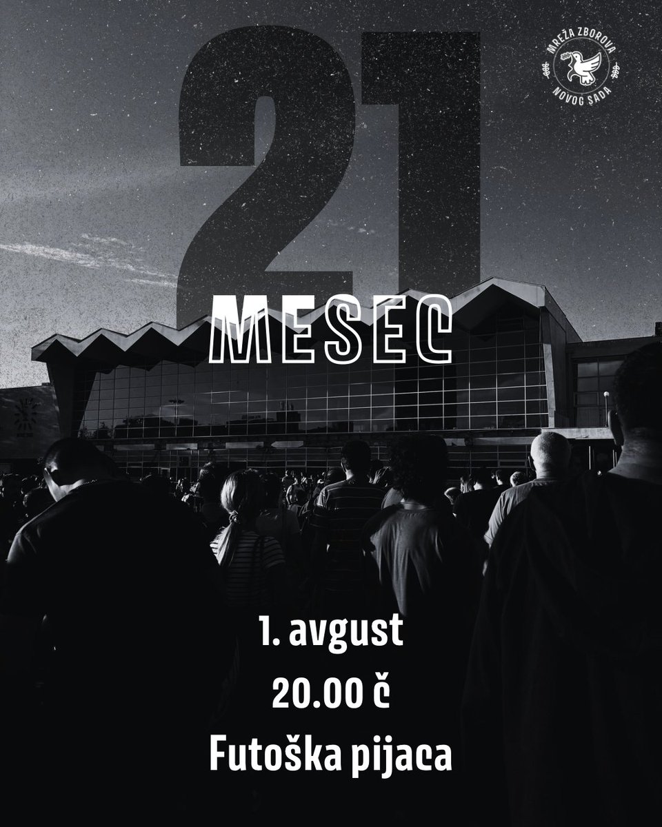 MZ_Novog_Sada's tweet photo. 21 mesec je prošao, ali ne zaboravljamo i ne opraštamo. I nećemo stati dok ne bude pravda.

Pridružite nam se na Futoškoj pijaci u 20.00 časova odakle ćemo prošetati do Železničke stanice, održati 16 minuta tišine, a zatim upaliti sveće i ostaviti cveće u čast nastradalih. https://t.co/XBYS406fdG