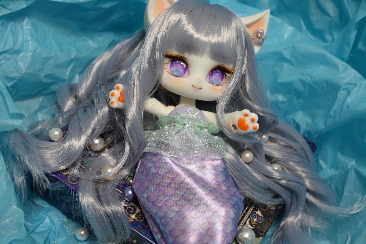 nocphiatime's tweet photo. アイドール後通販で、ヨコシマ様 の人魚セットお迎えさせて頂きました！
アイカラー変わると印象もだいぶ違うね！！黒目がちなナズナも可愛いかも。 https://t.co/InyqLgC8P2
