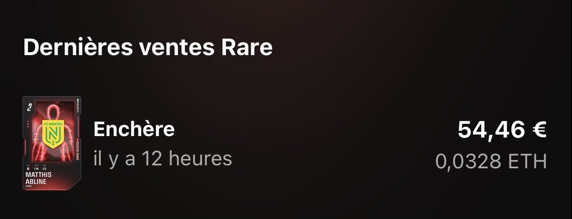 budfox75001's tweet photo. @SorarePem Comment tu expliques que la 1/100 rare soit partie moins chère ? J’ai vu que cela a été le cas d’autres enchères in season, par Perisic 1/100 vs 1/1000.
Les joueurs ne voient plus l’intérêt des rare a cause des streaks qui ne sont pas dédiés mais avec price boostés? https://t.co/yWO7ebyAl0