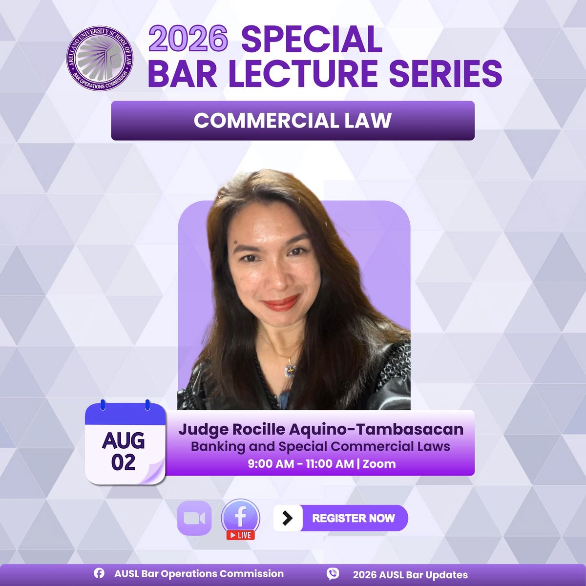 NeverGi76817796's tweet photo. Date: August 2, 2026
Time: 9:00 AM - 11:00 AM
Modality: Via Zoom

LIMITED SLOTS ONLY! Register here: https://t.co/ixPzP6DduN

The Zoom link to the lecture will be sent to your email address used in your registration. 

#AweSAMBar2026 https://t.co/rH9hKAgBpg