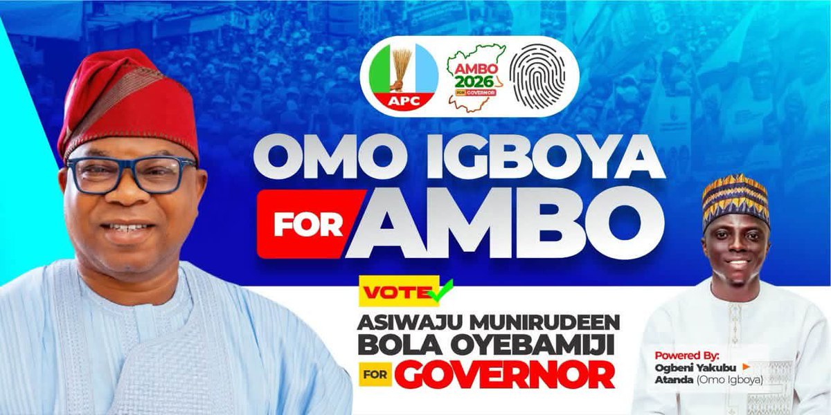 ComrOlatech's tweet photo. Omoluabi, Ogbeni Yakubu Atanda highly welcome the incoming Governor of Osun state; Bola Oyebamiji to the great ancient town; Iwo Local Government Area. AMBO
#OmoIgboya4Ambo
#AMBOKAYODE
#YAKDAT
Comr. OLATECH https://t.co/K8x9ifufTw
