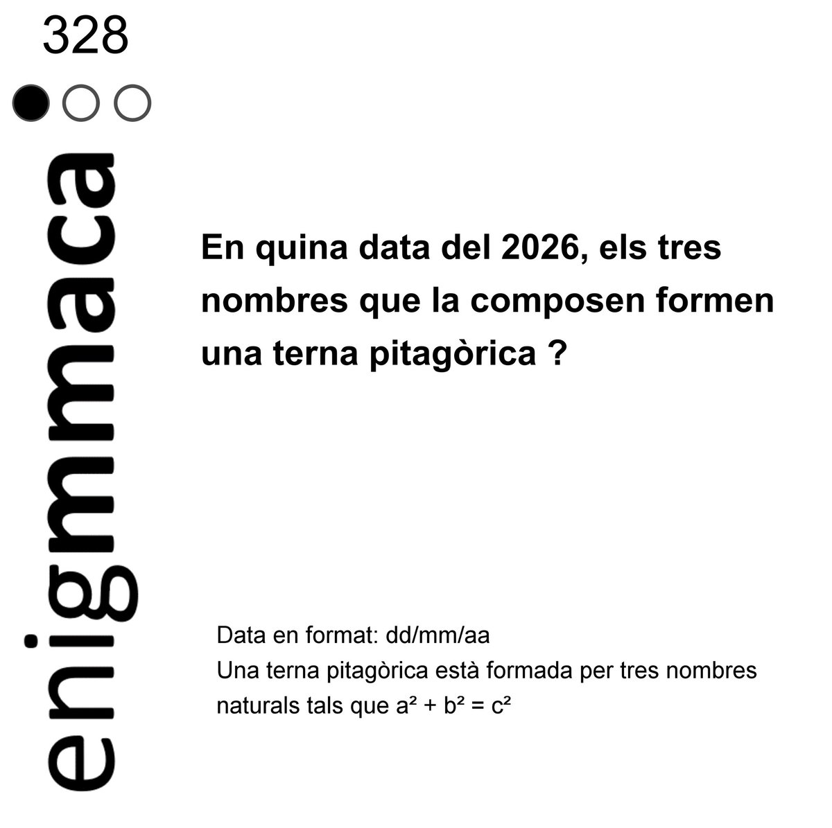 MMACA_cat's tweet photo. Estireu les neurones i trobeu les solucions dels #enigmmaca’s de l’última setmana de juliol, els últims del curs 2025-2026
Retornarem a publicar nous #enigmmaca’s el dijous 3 de setembre!
Bones vacances!
#enigma #repte #estratègia #càlcul #maths #matemàtiques https://t.co/cMXkTgH1Fb