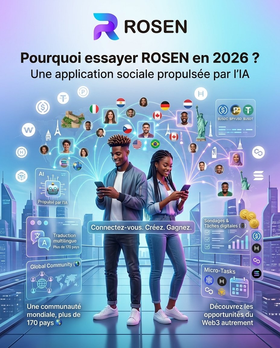 AlversonSM's tweet photo. 𝗣𝗼𝘂𝗿𝗾𝘂𝗼𝗶 𝗲𝘀𝘀𝗮𝘆𝗲𝗿 @go_rosen 𝗲𝗻 𝟮𝟬𝟮𝟲?

ROSEN est une application sociale propulsée par l'IA qui rassemble des utilisateurs du monde entier pour échanger collaborer et accéder à de nouvelles opportunités.
@fr_Rosen
#ROSEN #Web3 #AI #USDC #USDT #PYUSD #Blockchain https://t.co/zLKAqGeU0F