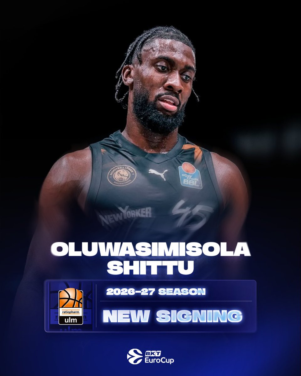 EuroCup's tweet photo. A new tower lands in Ulm 🏗️

Oluwasimisola Shittu joins @ratiopharmulm 💥 https://t.co/TKqxIFhio9