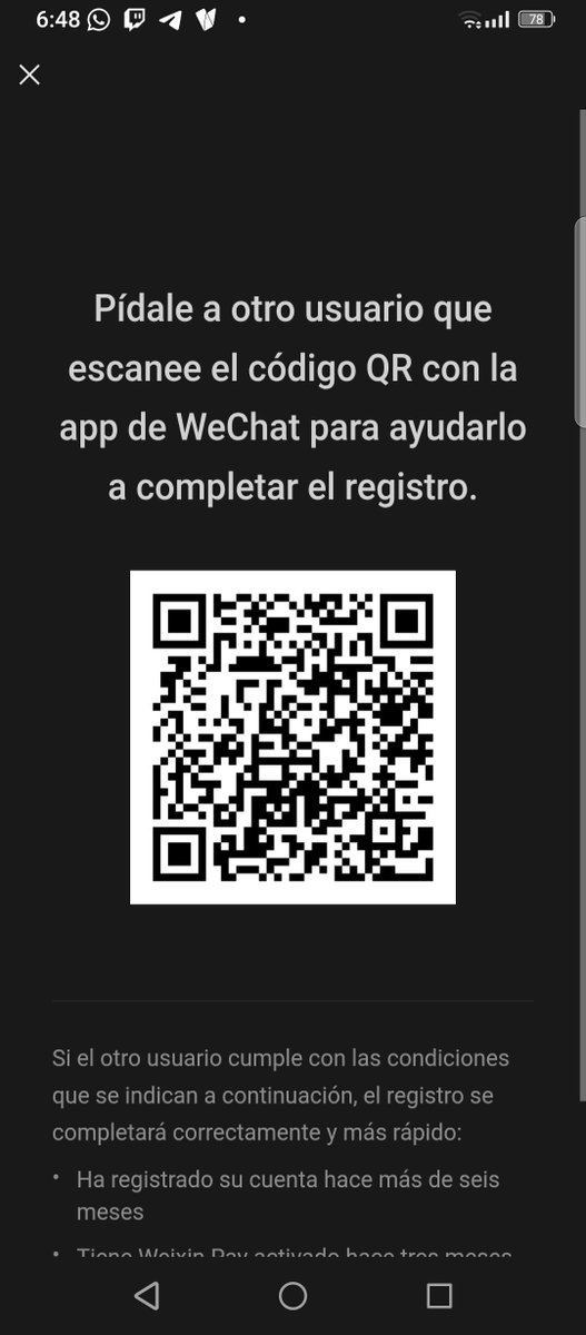 Rivashector12F's tweet photo. Podrían escanear por favor 
@Weixin_WeChat https://t.co/1MJSclsLID