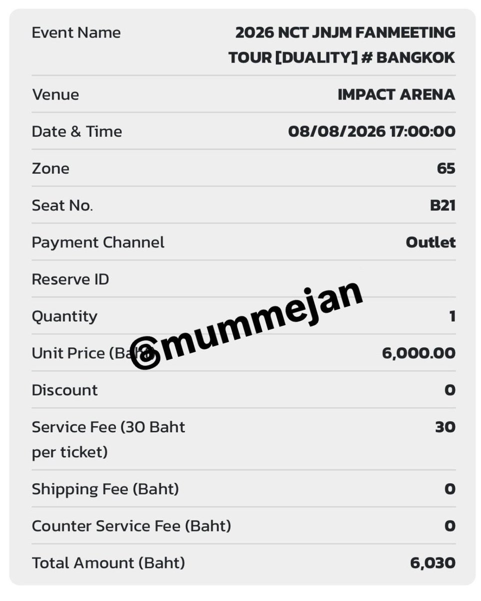 mummejan's tweet photo. #NCTJNJM_FANMEETING_TOUR_in_BKK
ขายบัตร NCT JNJM!❤️‍🔥 

วันเสาร์ 8/8/69
Zone 65 sentNo. B21 
Price 5500 ฿(มัดจำ 50%) 

*บัตรรอบ member ship (ให้เมมก่อนวันคอน)
*นัดรับ BTS เกษตร,เสนา,ห้าแยกลาดพร้าว,หน้าคอน

#NCTJNJM_FANMEETING_TOUR_BANGKOK https://t.co/5hGfcPpo7H