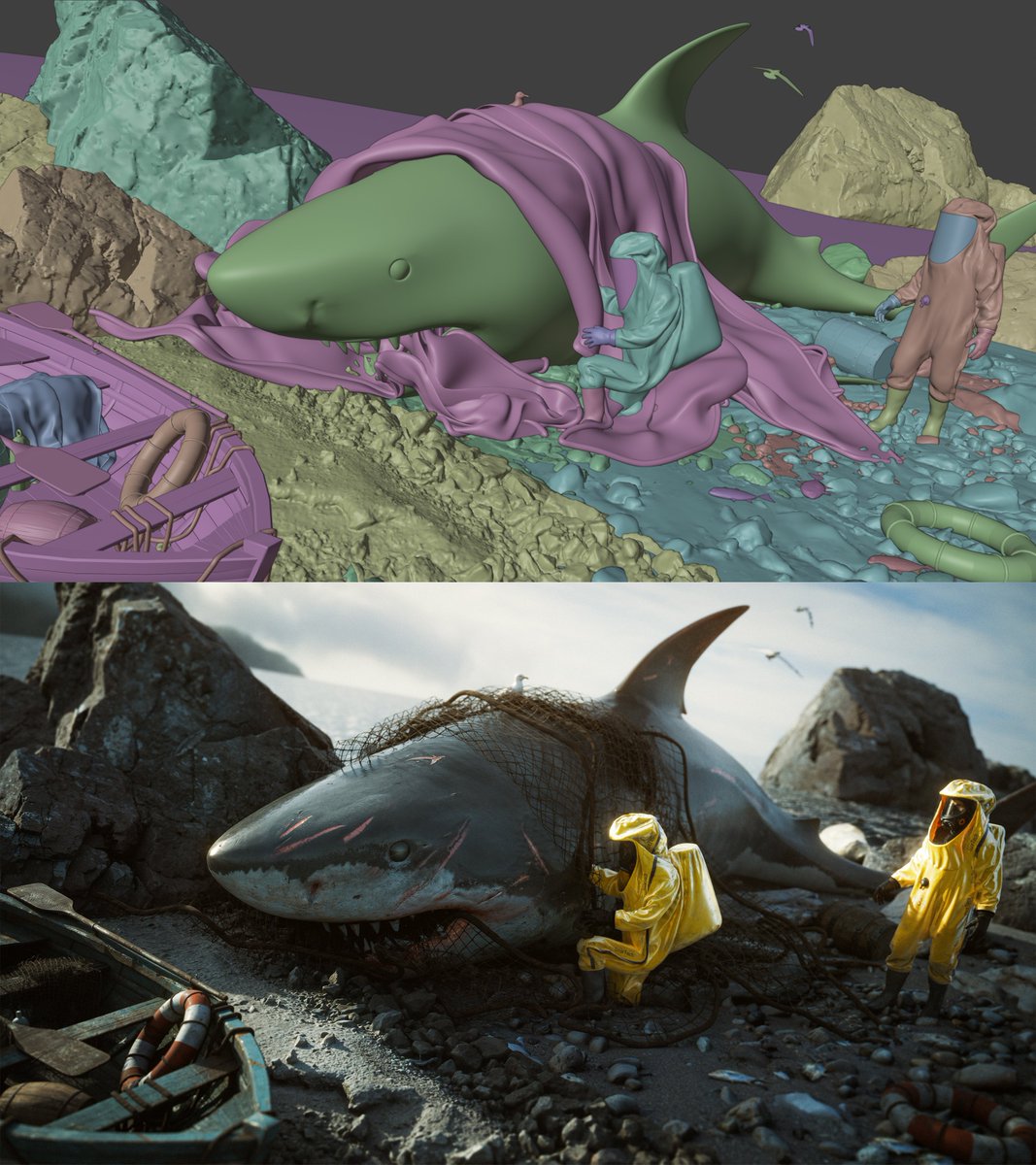 exolorian's tweet photo. "DEATH OF THE OCEAN KING"
Viewport Vs. Final https://t.co/hPr4jU10D5