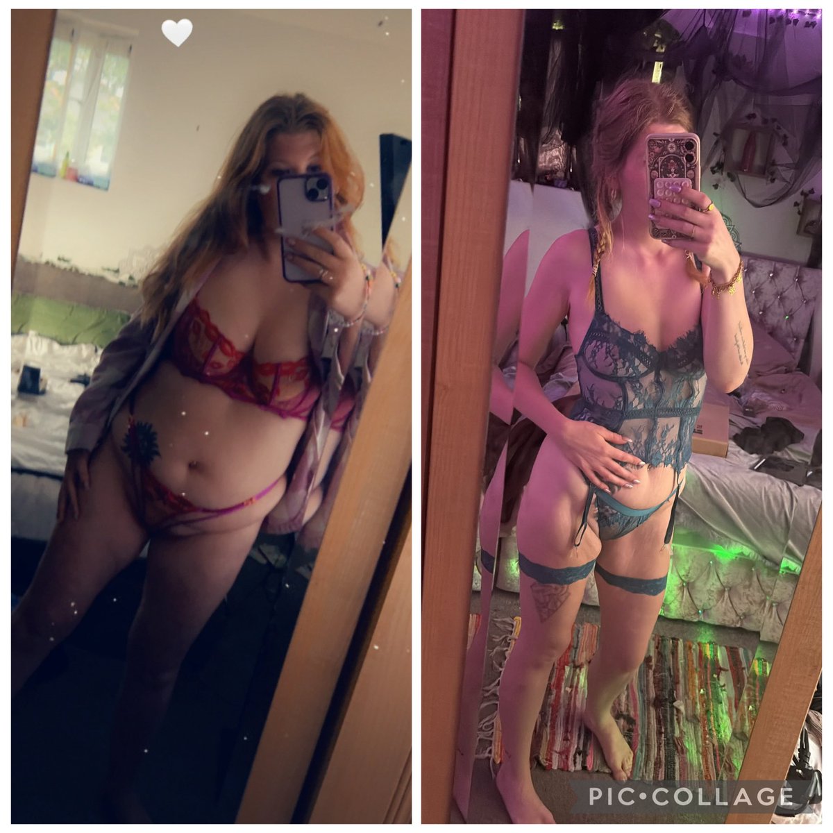 GingerTempts's tweet photo. Throwback vs now 🧡 So proud of how far I’ve come… still a little sad I lost my favourite assets though 😅 But I’m feeling amazing either way! Which look do you love most? 💋 #ThenAndNow #GingerGirl #MyJourney #UKCreator #Confidence #BeautifulAtAnySize https://t.co/tpGIO3rwtp