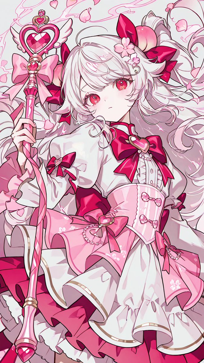 momo____0501's tweet photo. 🤍🍑プロンプト配布🍑🤍

♡.*･ﾟ----------------------------.*･ﾟ♡

        魔法少女になっちゃった！！

♡.*･ﾟ----------------------------.*･ﾟ♡

リプのAltにてお願いします♡♡
桃モチーフ第2弾です💕
色違いもあります🍑💛 https://t.co/9lFTV6UhQl