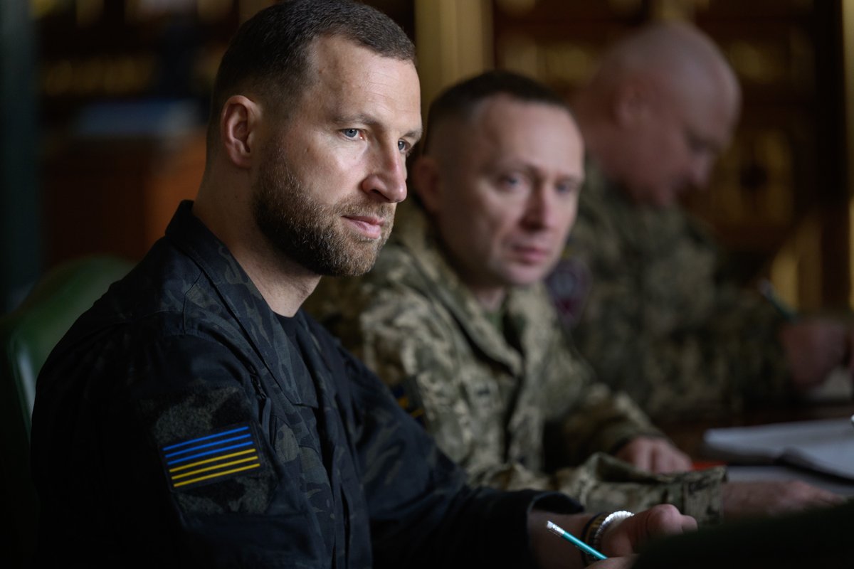 ZelenskyyUa's tweet photo. Briefing from Mykhailo Drapatyi, Ihor Skybiuk, Yevhenii Khmara, and Pavlo Palisa. We discussed in detail the challenges we are facing now because of Russia’s tactics of ballistic missile strikes, and our ability to counter this tactic, both at the military and diplomatic levels. We identified solutions and technological steps, as well as asymmetric measures that can give Ukraine greater protection. 

There was a briefing on the situation at the front, primarily in the areas of Slovyansk and Kostiantynivka, and also on the situation with the maritime export corridor – what has already been done in this area and what action plan is still to be implemented. I am grateful to all the warriors and units involved in carrying out our plan of long-range sanctions against Russia for its war. Our mid-range strikes operation against Russian forces and positions in the temporarily occupied territory of Ukraine, including our Crimea, is ongoing. We updated the list of top priorities for mid-range strikes. I instructed the Commander-in-Chief of the Armed Forces of Ukraine to strengthen information-sharing and coordination with military leadership in the countries of our region. The teams at Ukraine’s Ministry of Defense and the Office will work with our partners in Europe who can help with the supply of air defense missiles. 

The General Staff of the Armed Forces of Ukraine is preparing a number of systemic changes that will, among other things, allow for a clearer assessment of the situation on the front line, a more rapid response to changes in the situation, and greater opportunities for brigades to respond effectively to Russian assault activity. Thank you to all the units that are truly holding Ukraine’s positions and preventing the occupier’s army from achieving the objectives set for it by Russia’s political leadership. Glory to Ukraine!