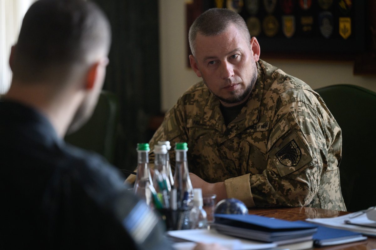 ZelenskyyUa's tweet photo. Briefing from Mykhailo Drapatyi, Ihor Skybiuk, Yevhenii Khmara, and Pavlo Palisa. We discussed in detail the challenges we are facing now because of Russia’s tactics of ballistic missile strikes, and our ability to counter this tactic, both at the military and diplomatic levels. We identified solutions and technological steps, as well as asymmetric measures that can give Ukraine greater protection. 

There was a briefing on the situation at the front, primarily in the areas of Slovyansk and Kostiantynivka, and also on the situation with the maritime export corridor – what has already been done in this area and what action plan is still to be implemented. I am grateful to all the warriors and units involved in carrying out our plan of long-range sanctions against Russia for its war. Our mid-range strikes operation against Russian forces and positions in the temporarily occupied territory of Ukraine, including our Crimea, is ongoing. We updated the list of top priorities for mid-range strikes. I instructed the Commander-in-Chief of the Armed Forces of Ukraine to strengthen information-sharing and coordination with military leadership in the countries of our region. The teams at Ukraine’s Ministry of Defense and the Office will work with our partners in Europe who can help with the supply of air defense missiles. 

The General Staff of the Armed Forces of Ukraine is preparing a number of systemic changes that will, among other things, allow for a clearer assessment of the situation on the front line, a more rapid response to changes in the situation, and greater opportunities for brigades to respond effectively to Russian assault activity. Thank you to all the units that are truly holding Ukraine’s positions and preventing the occupier’s army from achieving the objectives set for it by Russia’s political leadership. Glory to Ukraine!