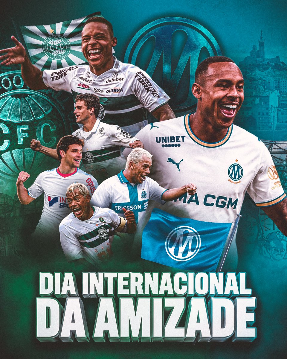 OM_Portugues's tweet photo. Feliz Dia Internacional da Amizade, @Coritiba! 🇧🇷🤝🇫🇷 

Uma amizade internacional construída por grandes histórias, grandes jogadores e muito respeito 💙💚 https://t.co/PqUWUqRoWv