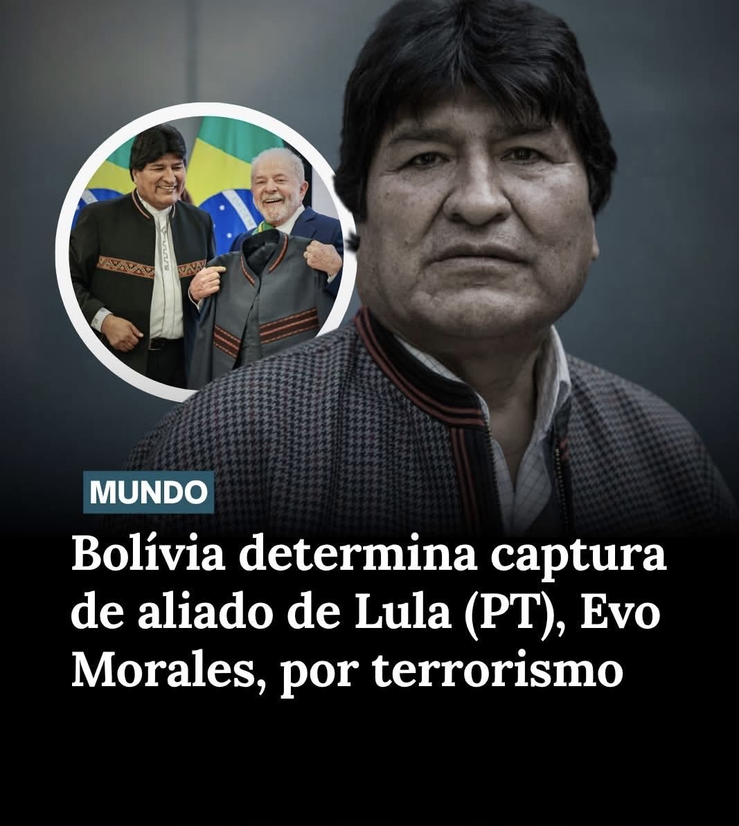 silvio_matias's tweet photo. Evo será preso e transferido para os EUA, onde se juntará ao Maduro e juntos aguardarão a chegada do nove-dedos. https://t.co/xgrtz8PtN9