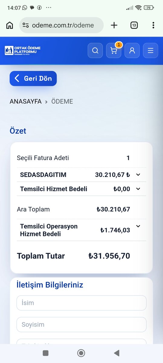 EmrEren1071's tweet photo. Merhaba, fatura ödemek istiyorum online işlemler üzerinden. Ancak fark ücreti alınıyor. Bu haksızlık oluyor. Temsilci operasyon bedeli nedir? 
@sakaryaelektrik https://t.co/dOq5jQJmKG