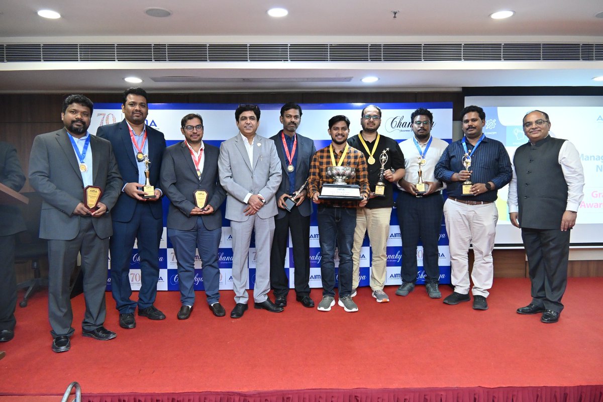 aimaindia's tweet photo. AIMA concluded the 35th National Management Games 2026, India's premier corporate business simulation championship, with 128 teams participating. SAIL emerged as National Champion, while NTPC secured the First and Second Runner-Up positions.

#NMG2026 #Leadership https://t.co/U0TGwu6f15