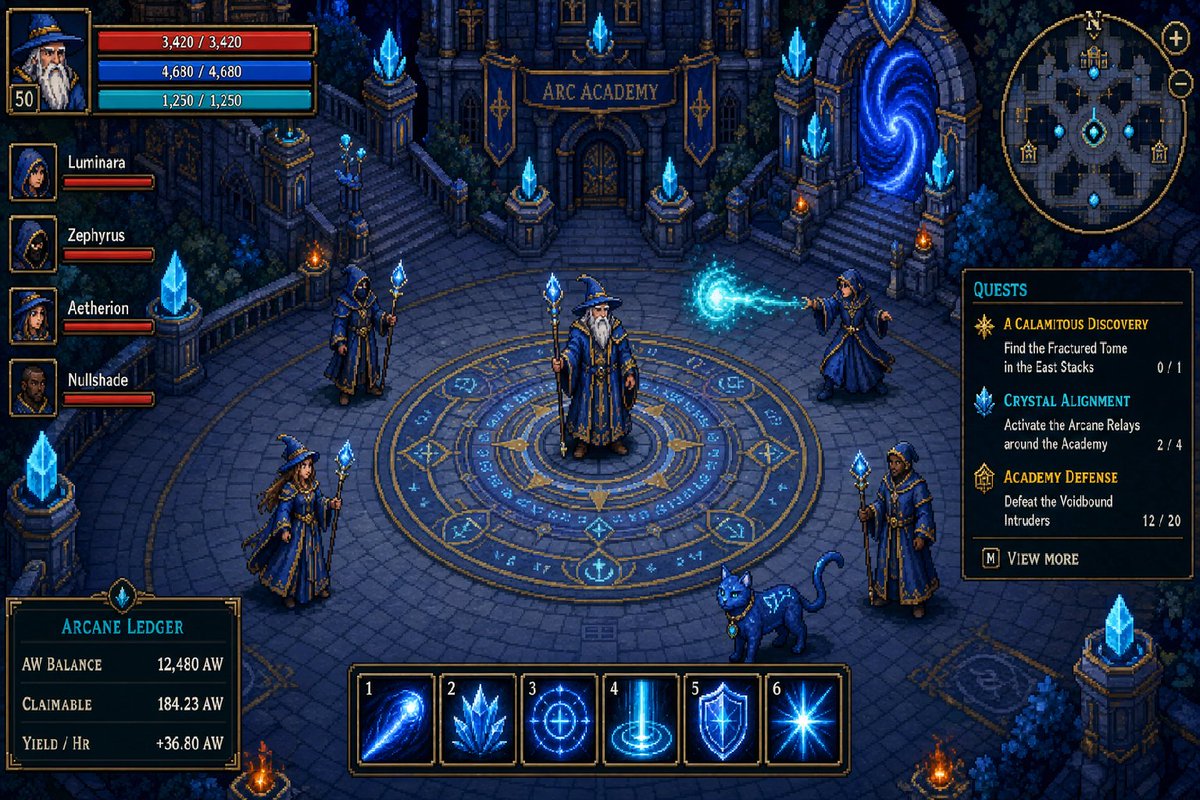 TheArcWizards's tweet photo. The Academy is no longer silent.

The first gates are open.
Wizards gather. The vault begins to yield.
AW stirs beneath the stone.
This is only the first playable glimpse.
The Arc remembers. https://t.co/XX95EHuuyP