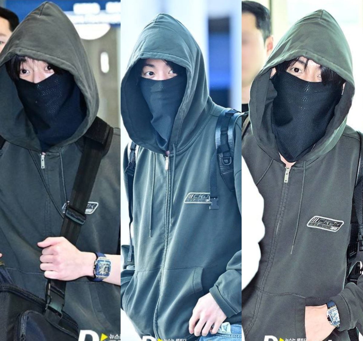 dailyjkpraise's tweet photo. Jungkook looks so cool with his CKJK hoodie and Hublot watch ★ https://t.co/WLbwHTVxBP