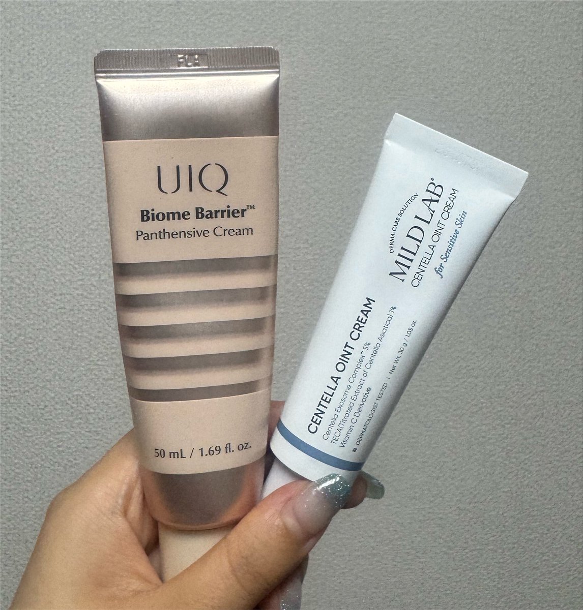 millirammi's tweet photo. MILDLABのセンテラオイントクリームとUIQのパンテンシブクリームを混ぜて塗るのにハマってる。CICA&ナイアシンアミド&パンテノールでめっちゃ肌しっとり🩵
四六時中冷房下にいるから保湿大事。
#PR #マイルドラボ #MILDLAB #センテラオイントクリーム https://t.co/UXc6E9WHQs