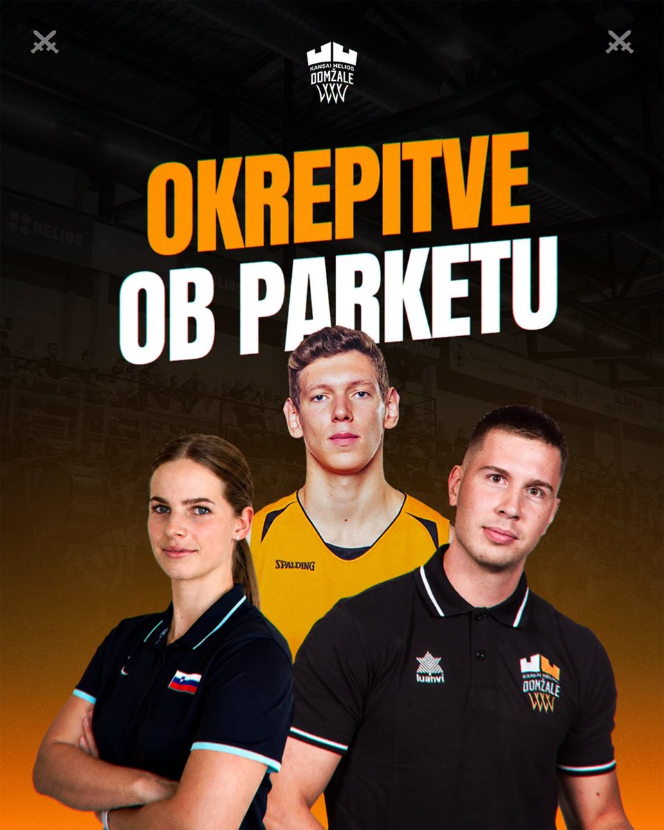 KKDomzale's tweet photo. Okrepljena zasedba domžalskih košarkarjev tudi v strokovnem štabu. Fizioterapevta Tim in Matic ter kondicijska trenerka Hana, dobrodošli! #brezvasninas https://t.co/7jGUnZhzj4