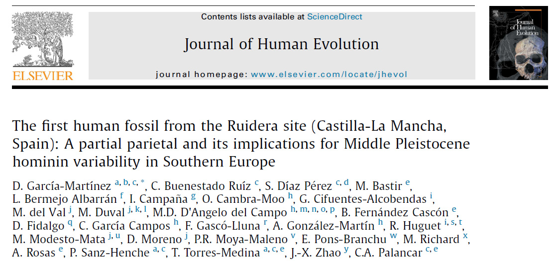 Mat_Duv64's tweet photo. Our last work on the first human fossil from Ruidera Site (Castilla-La Mancha, Spain), by D. García-Martínez et al., just published in Journal of Human Evolution. Paper available here: https://t.co/zwunOgxGMy. @CENIEH @Griffith_Uni @latrobe https://t.co/iJ1BlRmZGL