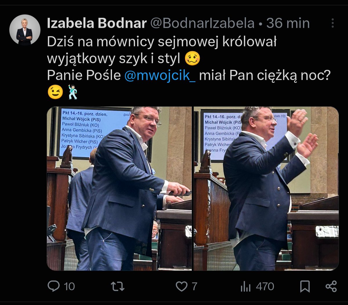 McGramat's tweet photo. .@BodnarIzabela jest MILION politycznych spraw które dzieła mnie z @mwojcik_ - ale nie wpadłbym na to by kwestionować to jak on wygląda. 
Jako zawodnik "chodzący" w podobnej co Michał, wadze nie chciałbym żeby ktokolwiek kwestionował mój wygląd. 
I tak to tu zostawię. 
@PL_2050 https://t.co/Guj6kEsRNv