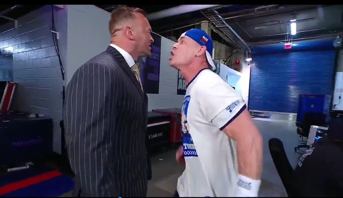 RomanEra0's tweet photo. Nick Aldis on John Cena turning his cap backwards during their WWE SmackDown argument backstage 😭

“Literally, he just did it in the moment. But yeah, I remember right before he goes, ‘I’m gonna turn my cap around, You know, baseball? Umpire manager. I’m like, yeah. He’s like, yeah, think that. Great, cool.”

(Chris Van Vliet)