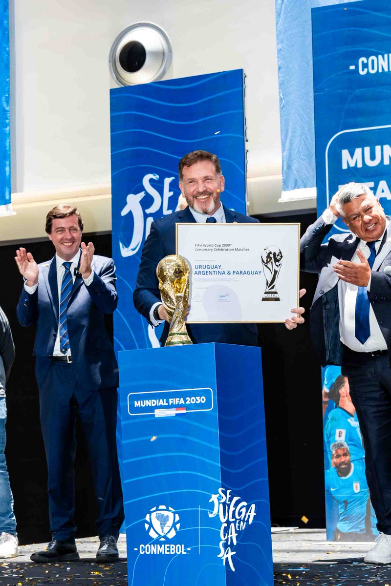 agdws's tweet photo. ¡A 96 años de la primera final de la Copa Mundial de la FIFA™ en Uruguay! En 2030 se viene un festejo histórico con el centenario del torneo y el orgullo de volver a ser sede. ¡Sigamos Creyendo en Grande y celebremos juntos que se juega en casa! https://t.co/FCSp5Skn5L