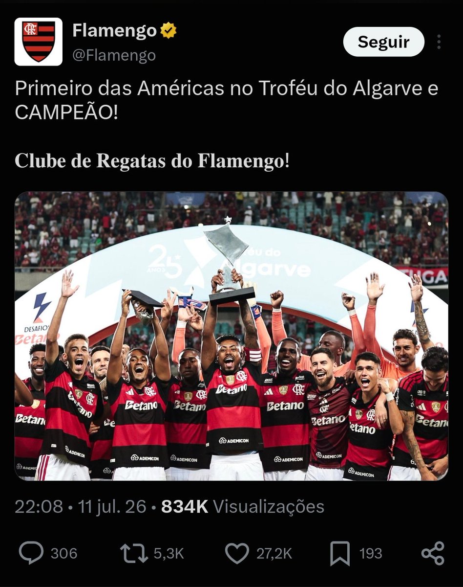 Jonatasbras's tweet photo. @Flamengo Pelo menos são campeões do Algarve 🤷‍♂️ https://t.co/t4NZC71zap