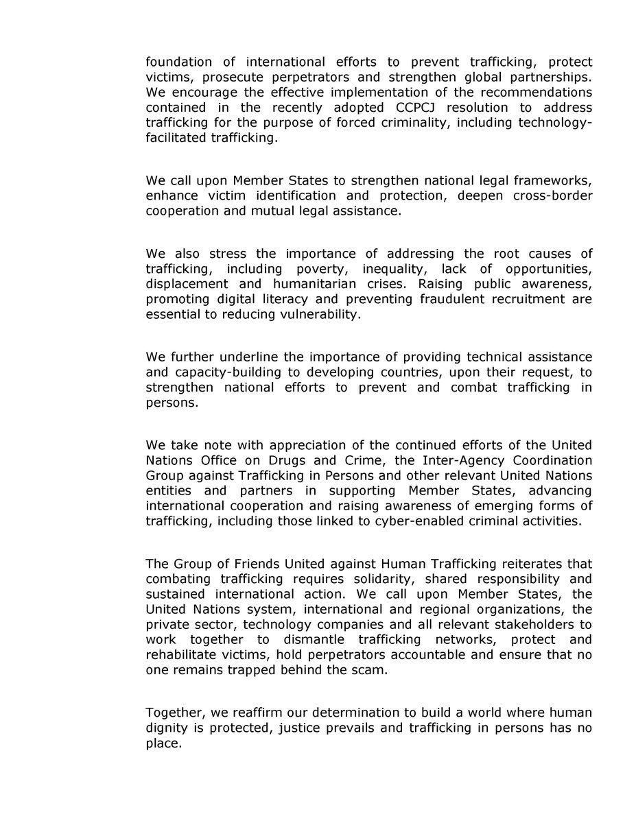 BelarusUNOG's tweet photo. Joint Statement by the Group of Friends United against #HumanTrafficking on the occasion of #WorldDayAgainstTraffickinginPersons marked under the theme #TrappedBehindTheScam
๐ง๐ญ๐ง๐ฉ๐ง๐พ๐ง๐ด๐ช๐ฌ๐ช๐ท๐ฎ๐ณ๐ฐ๐ฟ๐ฐ๐ฌ๐ฑ๐ฆ๐ฑ๐พ๐ณ๐ฎ๐ณ๐ฌ๐ต๐ญ๐ถ๐ฆ๐ท๐บ๐ธ๐ฌ๐น๐ฏ๐น๐ฒ๐ฆ๐ช๐บ๐ฟ๐ป๐ช
#EndHumanTrafficking https://t.co/qk3zf2B93f