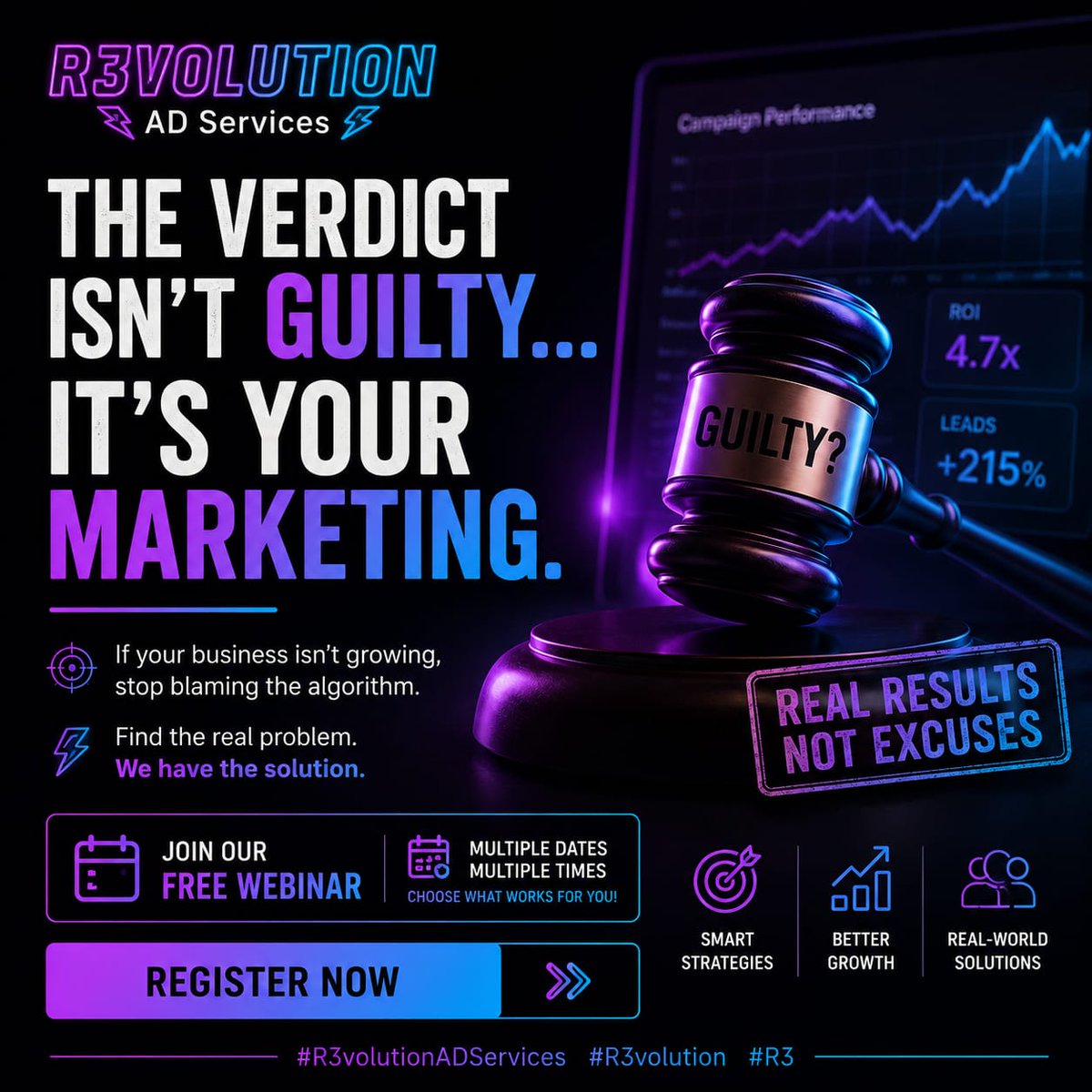 RevolutionADSer's tweet photo. Stop blaming the algorithm.

If your marketing isn't converting, the problem usually isn't the platform—it's the strategy.

Better messaging. Better targeting. Better results.

Real growth comes from smart marketing, not excuses. 🚀

#MarketingStrategy #BusinessGrowth https://t.co/5sAuB76QBB