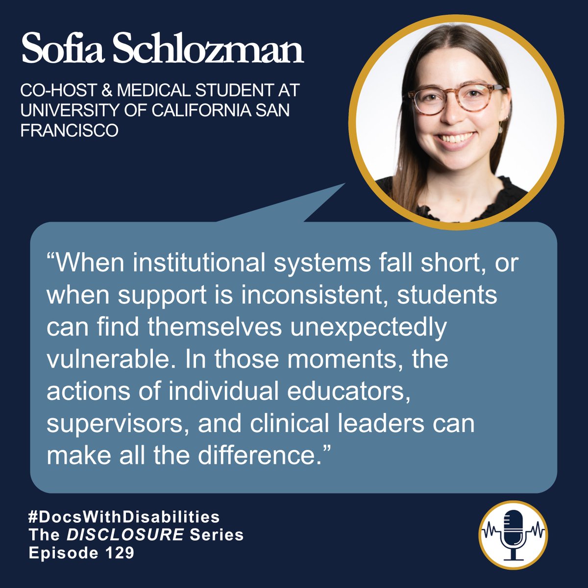 DocsWith's tweet photo. Disclosure is shaped by the environment around it.

Sofia Schlozman reflects on why consistent accommodations, supportive educators, and inclusive leadership can make all the difference.

🎧 https://t.co/uJt8ZkpbWQ

#Disclosure #DocsWithDisabilities https://t.co/G7ZMwKwOE6