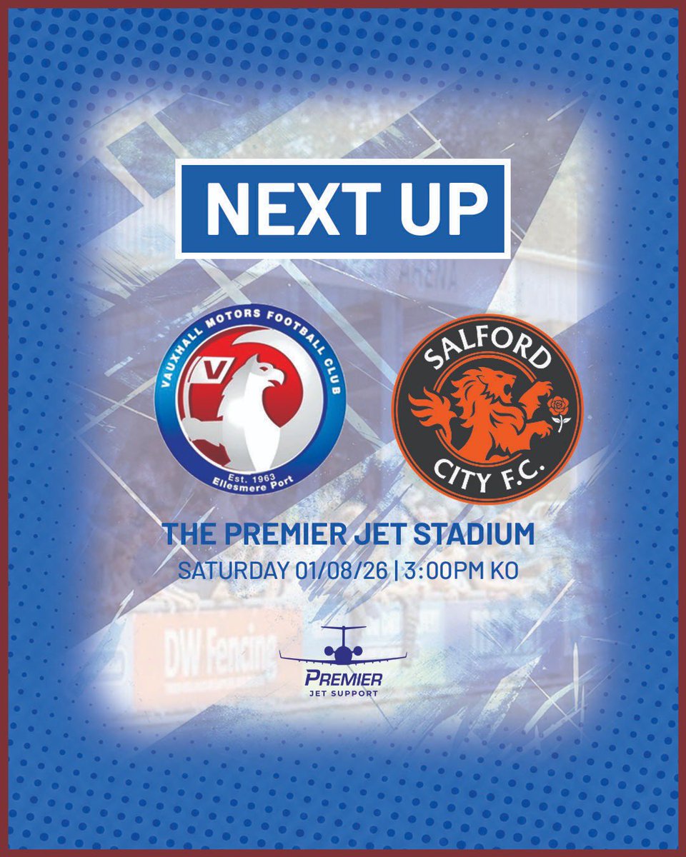 vmfc_'s tweet photo. Salford City are the next visitors to the Premier Jet Stadium 🙌 https://t.co/WXptIwKdNa
