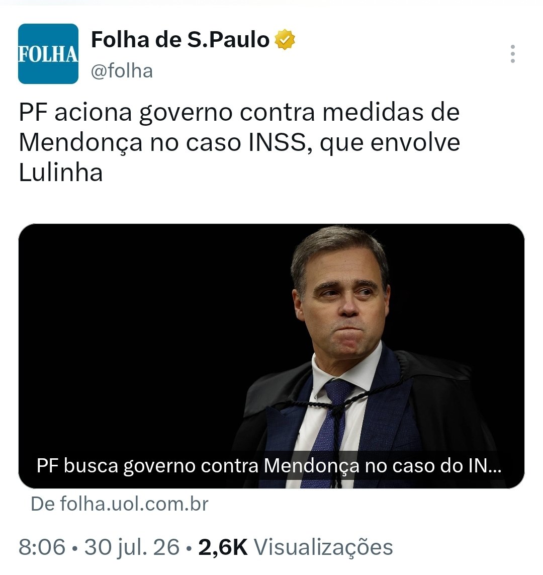 saritacoelho's tweet photo. A AGU do Lula quer impedir que o ministro acompanhe as investigações do caso INSS em tempo real e que determine afastamento de policiais. Vai vendo... https://t.co/ik2mhTlXyC