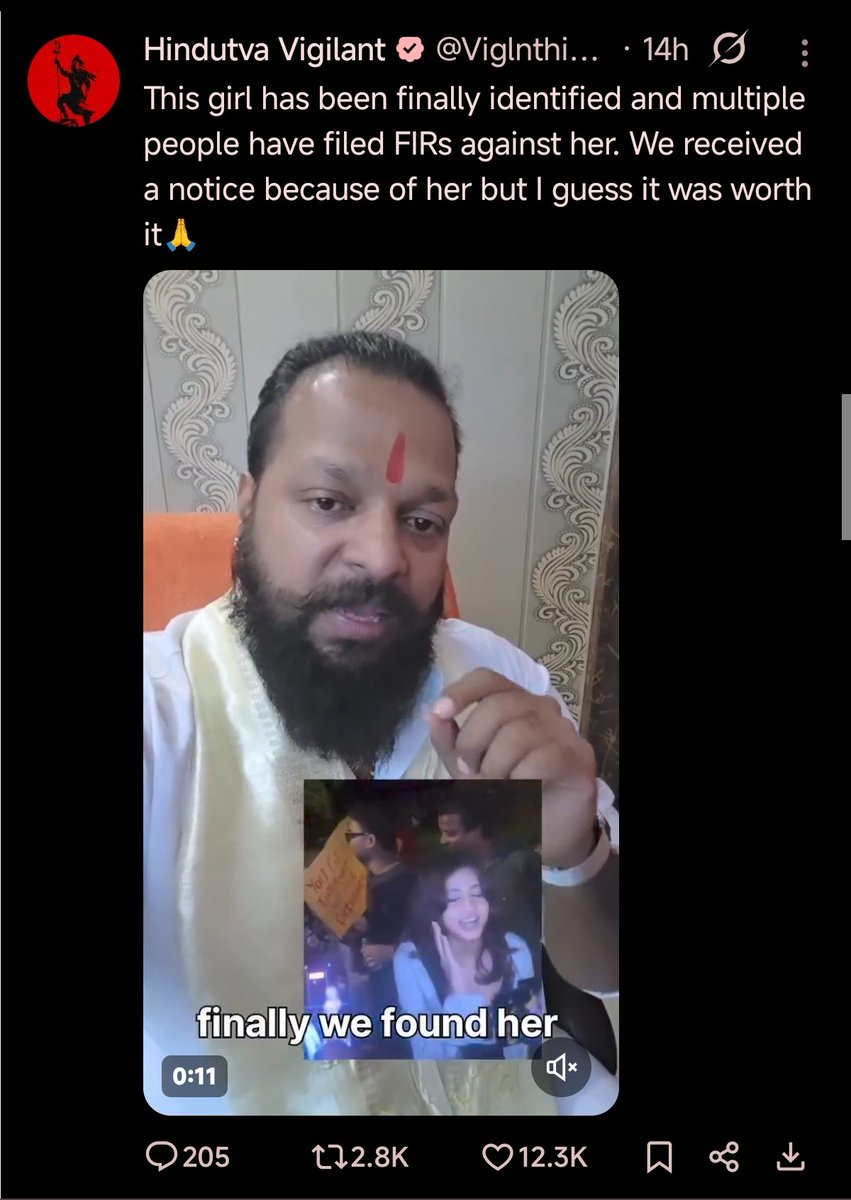 Ichanpyaari's tweet photo. This is proof that these bastards, the sons of nazis will never stop witch-hunting teenage girls. 

Where are you now, @abhijeet_dipke @AshutoshRanka @SauravDassss?

Wasn't the safety of these protesters your responsibility? What happened to the promises and agreements you said had been made with the government to ensure their protection?

If people are now being identified and targeted with FIRs or online harassment, who is being held accountable?