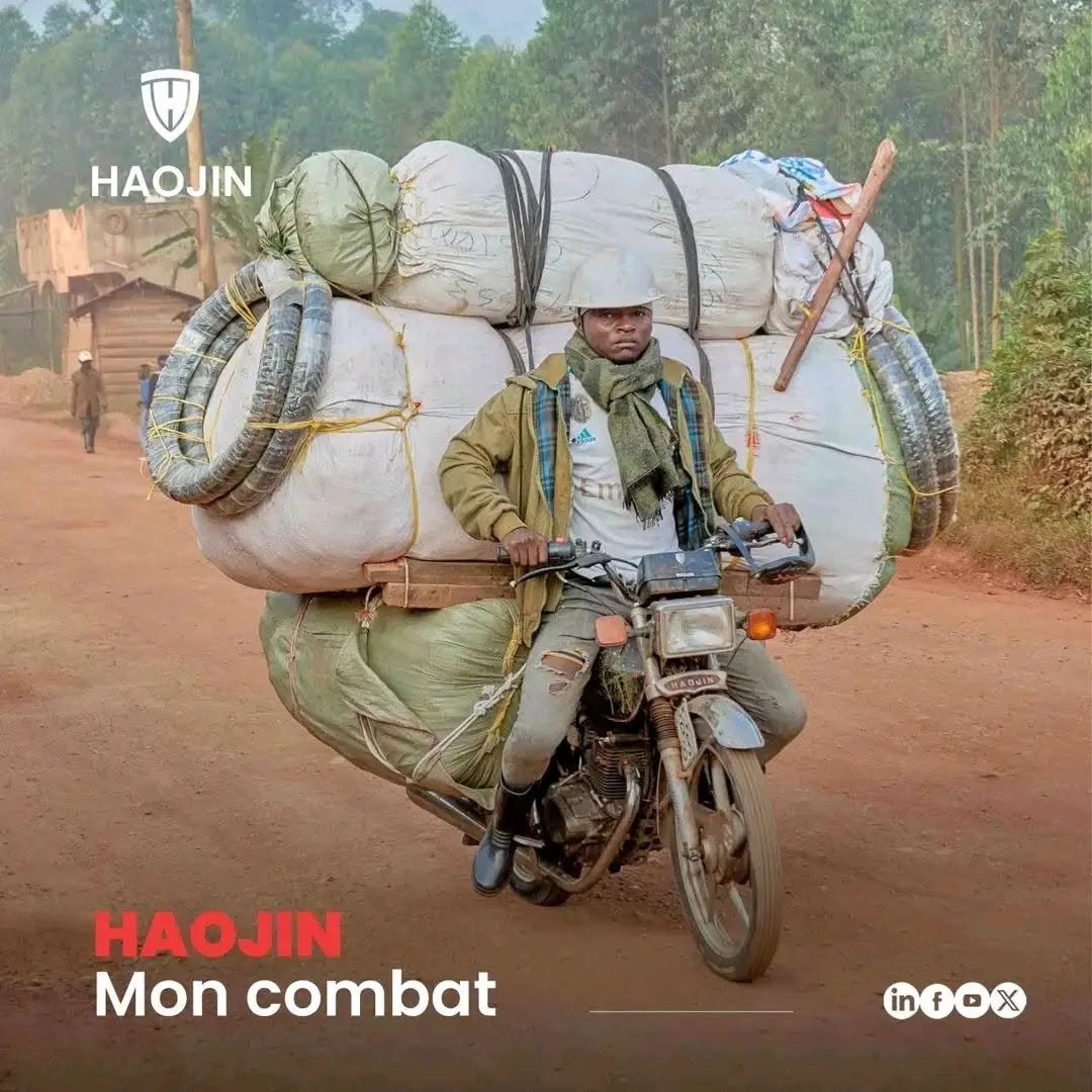 GeorgesKisando's tweet photo. RDC : Ces motos de marque Haojin  transportent de 300 à 500 kg de marchandises de Butembo jusqu’aux zones reculées de l’arrière-pays, notamment dans les anciennes provinces Orientale et de l’Équateur https://t.co/MSbAP4fm19