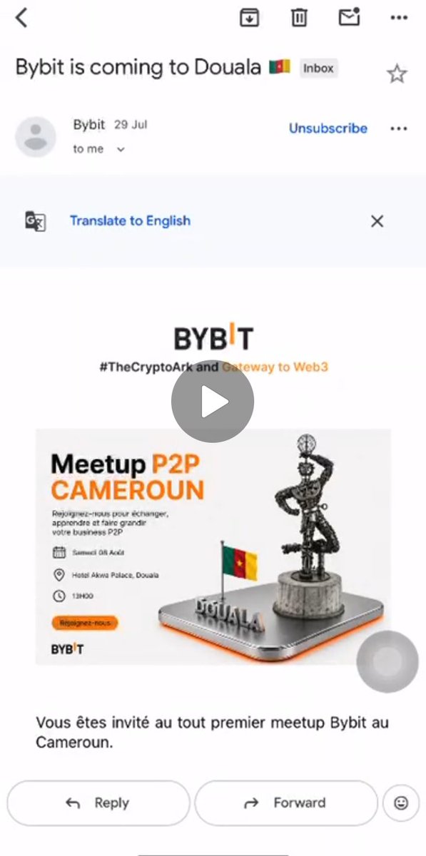 tabotinosphere's tweet photo. Dear @Bybit_Official & @BybitAfrica,

As a community leader based in Cameroon, I have recently been approached by several members of my community who received email invitations to what is described as the #FirstBybitMeetupInCameroon , scheduled for August 8, 2026, in the city of Douala.

While the invitation appears genuine, I have been unable to find any official announcement on your X account or any of your other public communication channels.

For safety and confidence of the Cameroonian crypto community, could you kindly confirm whether this meetup is officially organized or endorsed by Bybit?
If not, an early clarification will help prevent misinformation.

This request is simply to seek official clarification in the interest of transparency, trust, and participants safety.

We look forward to your response 🙏 

Respectfully,
Tabotino
Community Leader, Cameroon 🇨🇲
