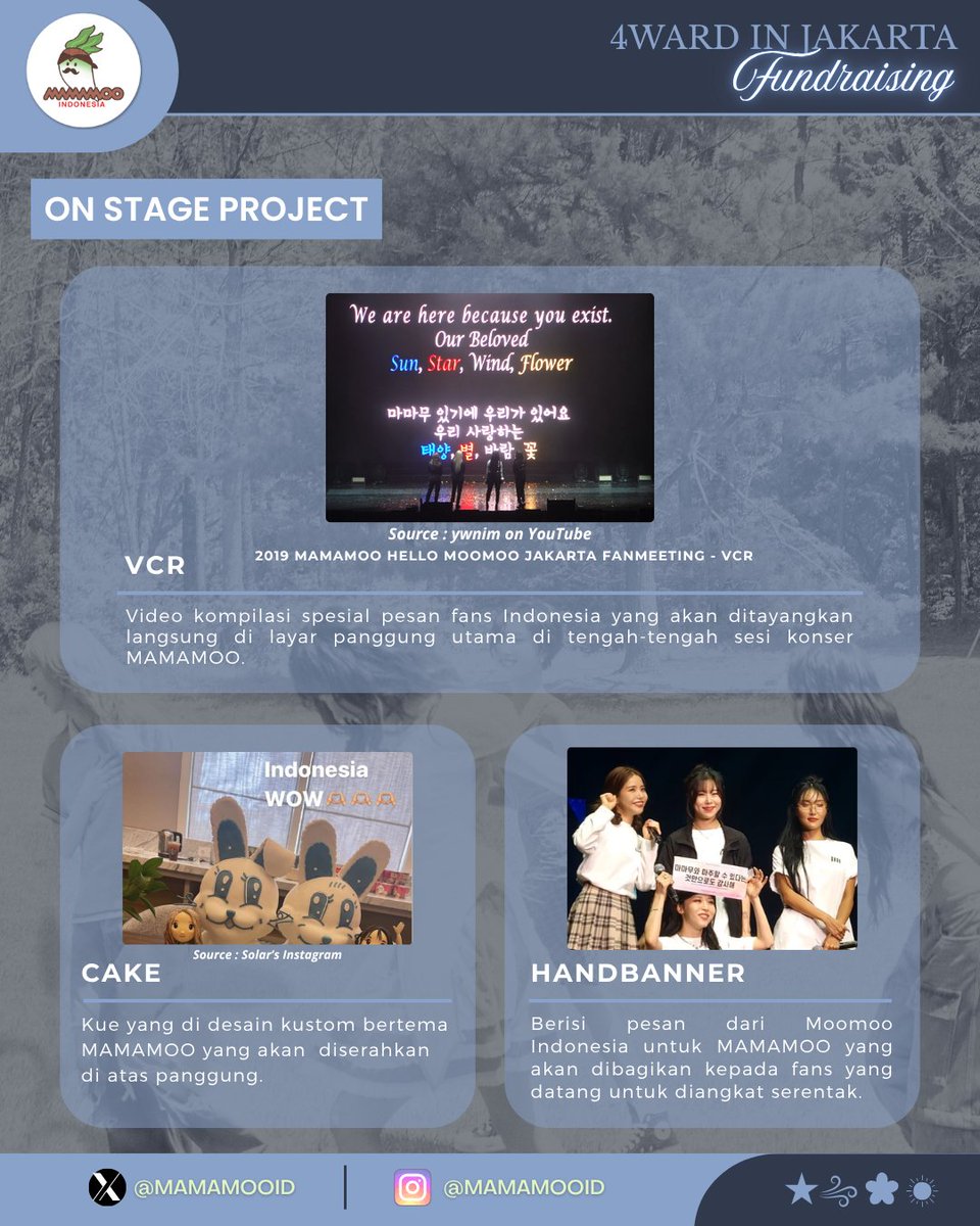 mamamooID's tweet photo. Siapa yang kemarin bisa nemu semua keyword project di TTS sebelumnya?? 🙋🏻‍♀️🙋🏻‍♀️🙋🏻‍♀️
Yuk yuk bikin mereka happy selama di Indonesia biar next time mau balik kesini lagi 🥰

Detail selengkapnya bisa dicek di https://t.co/5Z9ZuEy0Gs❤️

#MamamooID_Project #Mamamoo #마마무 https://t.co/eX9wFQOlZd