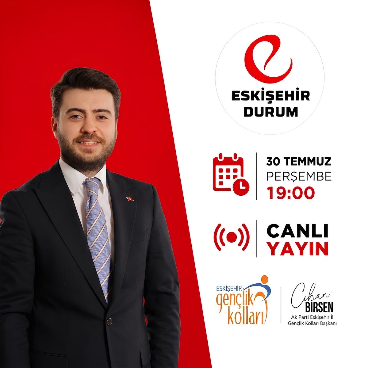 cihanbirsentr's tweet photo. Akşam saat 19:00’da Eskişehir Durum Haber canlı yayınına konuk olacağız ☺️ https://t.co/Iu8J3um5XA
