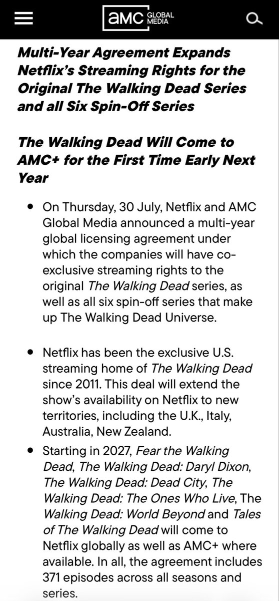 SantaBae90's tweet photo. 5 shows never left Netflix. 1 did. That 1 just came back today as part of AMC’s new massive new deal with Netflix! #TheOnesWhoLive ❤️🔥 really said #DotDotDot 😋 https://t.co/YaGv7zXVqT