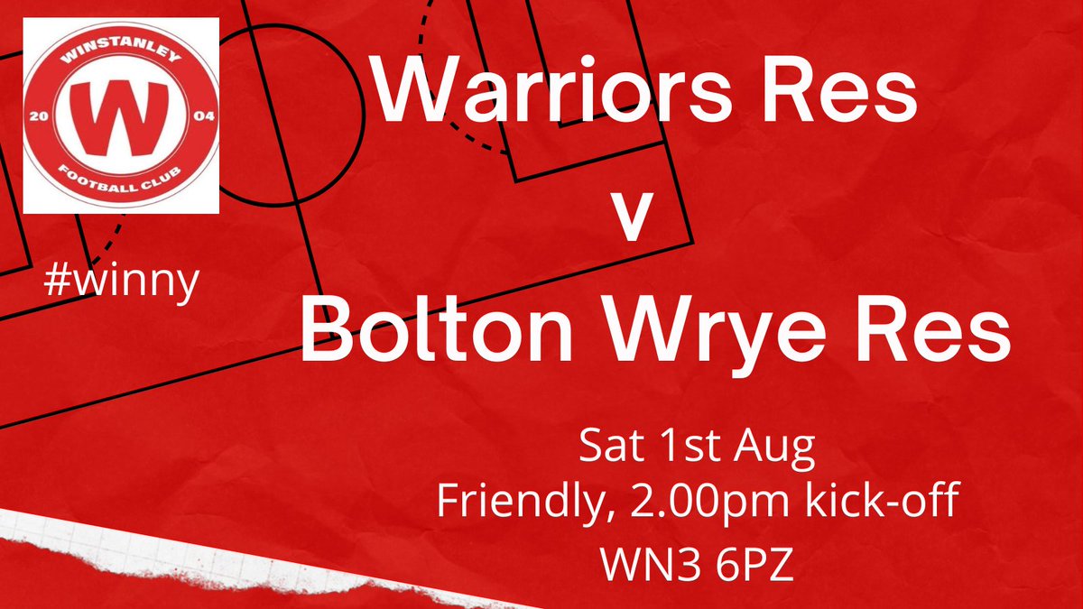 WWFC_Reserves's tweet photo. Our 1st game since the end of April as we host @boltonwyresdale Reserves in our 1st pre-season friendly this Saturday πβ½
#winny #UpTheWinny #wigan #LittleLane #grassrootsfootball https://t.co/DL8xDxCenO