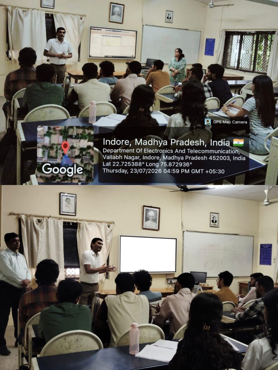 MplsaDot's tweet photo. Awareness Session on Telecom Cyber Fraud Prevention was conducted at SGSITS, Indore on 23.07.2026 in coordination with Sanchar Mitra of DoT.
@DoT_India @DGT_HQ @sgsits_official #sancharmitra #DoT #MPLSA https://t.co/qlouU1Br7c