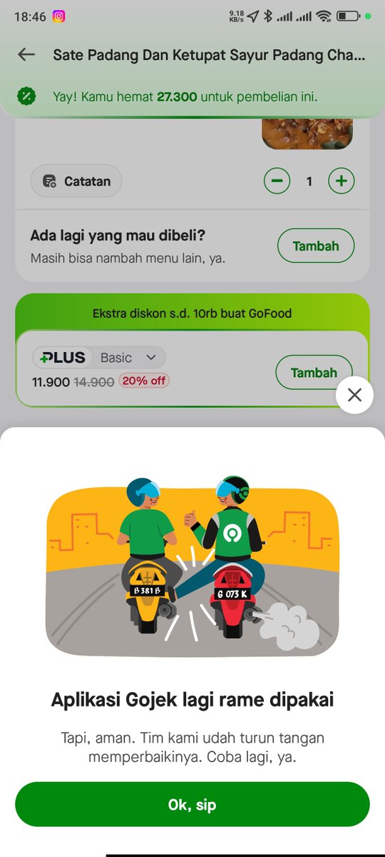 zaxlwrongway's tweet photo. ini knp si dah 30 menit. 

serame itu kah? @gojekindonesia https://t.co/SjxYslTFOf