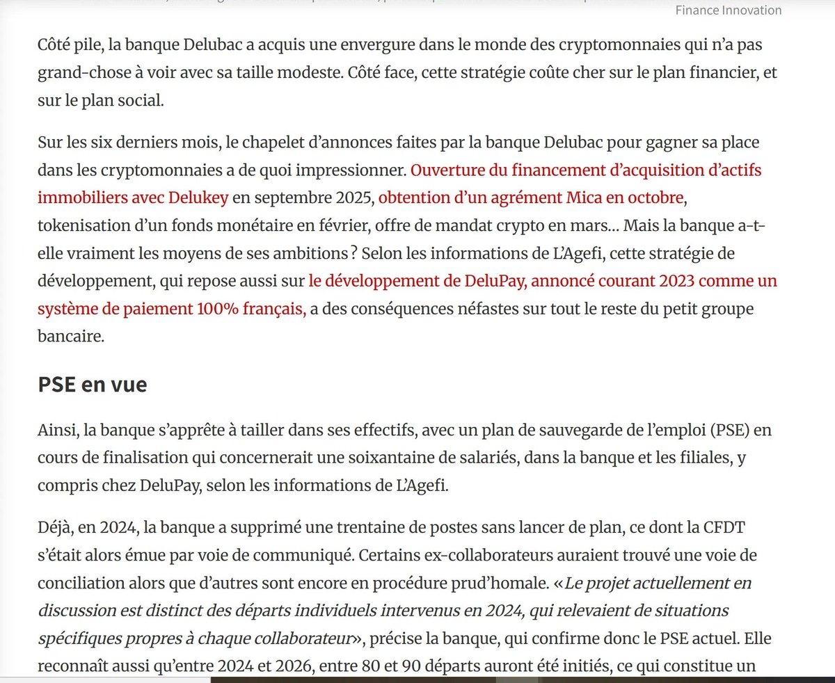 stone_flanders's tweet photo. Infos Capital B $ALCPB
Actionnaire
La banque Delubac qui conserve une bonne partie des Bitcoins de #CapitalB subit une passe difficile avec ce Bear Market et sa surexposition à la Crypto. https://t.co/RIE6VKuXoM