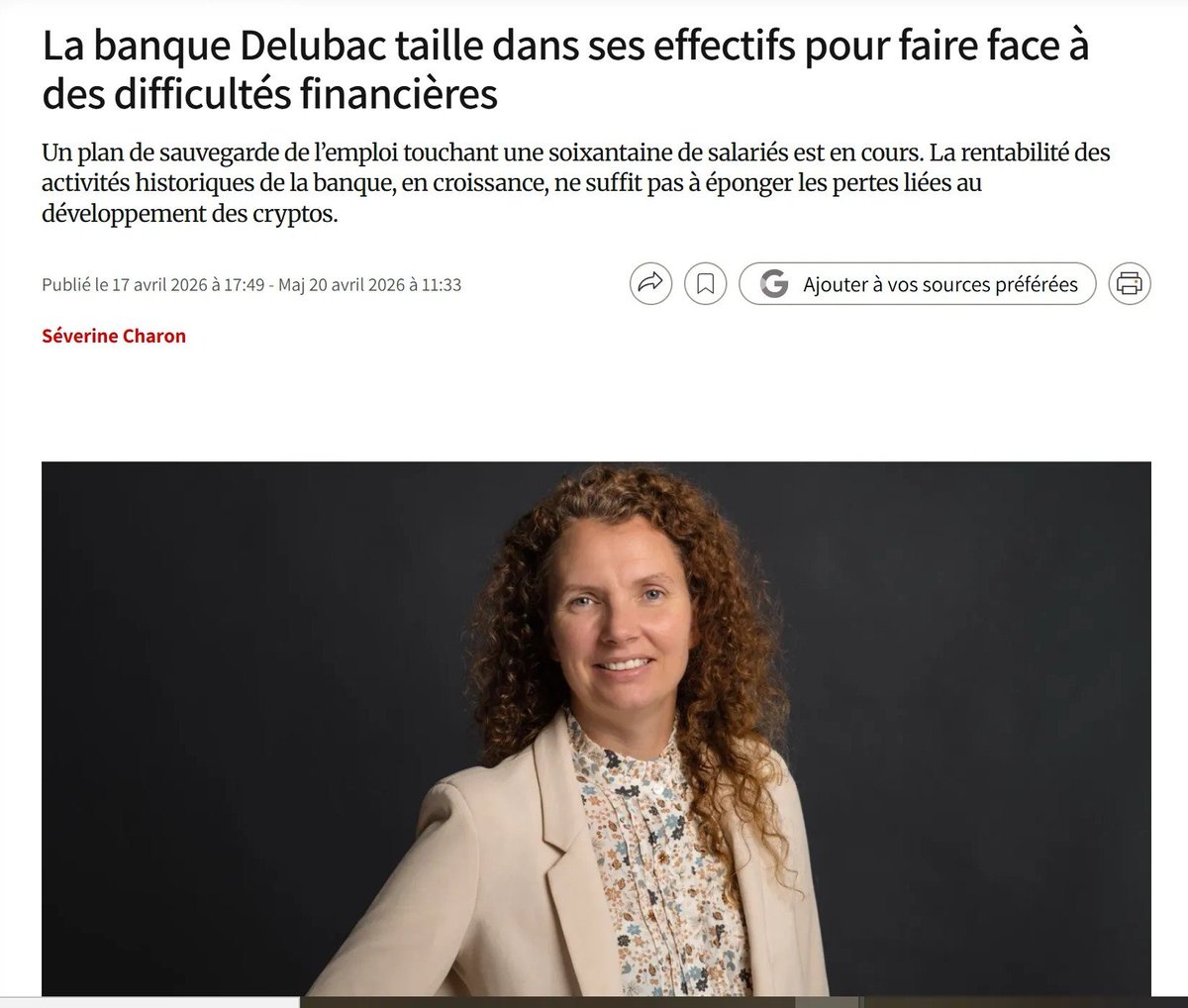 stone_flanders's tweet photo. Infos Capital B $ALCPB
Actionnaire
La banque Delubac qui conserve une bonne partie des Bitcoins de #CapitalB subit une passe difficile avec ce Bear Market et sa surexposition à la Crypto. https://t.co/RIE6VKuXoM