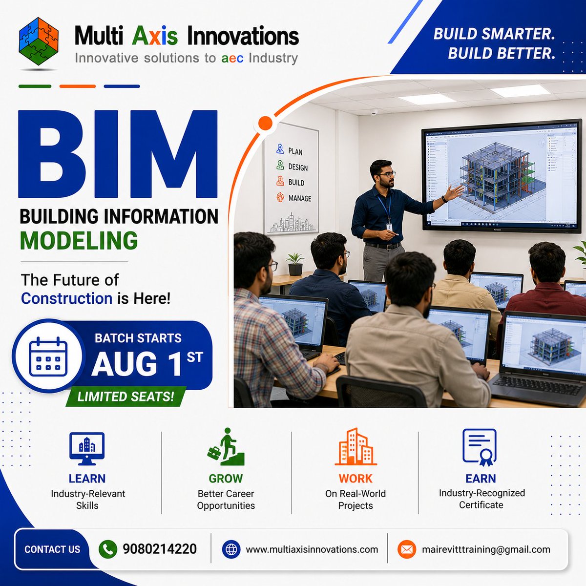 multiaxislox's tweet photo. 🚀 Build Your Future with BIM Training!
 Call Now: 9080214220
🌐 https://t.co/jgcEYP1h5C

#BIM #BuildingInformationModeling #BIMTraining #Revit #AEC #CivilEngineering #Architecture #MEP #StructuralEngineering #Construction #EngineeringStudents #CareerGrowth #SkillDevelopment https://t.co/u2unRjJDbx