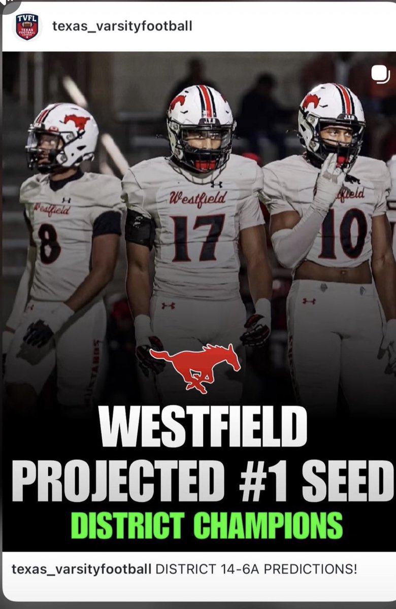 JaylinJones37's tweet photo. They picked us. Now itโs our job to make sure they never question why. The standard at Westfield has always been excellence. Time to go earn it. ๐๐ฅDo it for Ella!!! JYD
#MustangNation #WestfieldFootball #TexasHSFootball #TurboTwins #FridayNightLights #RoadToState https://t.co/7Hfu8AqJsZ