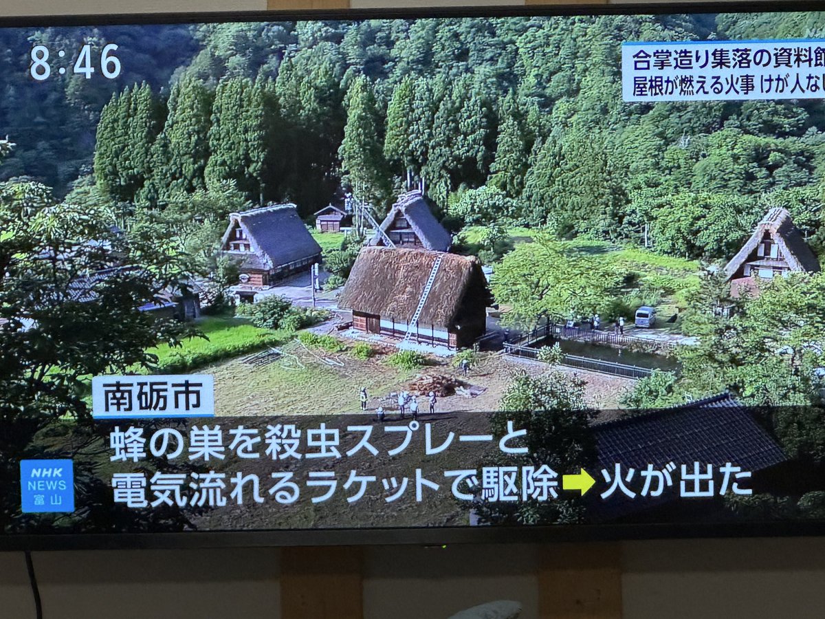 toyamap's tweet photo. ［とやまさんメモ］蜂の巣退治で大惨事 https://t.co/rNeXxy6vfx