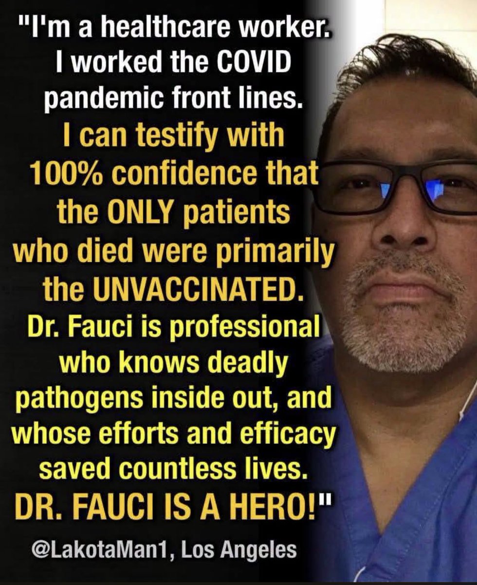 AnnieForTruth's tweet photo. I agree with Lakota Man…Dr. Fauci is a hero. ❤️ https://t.co/PrJbuScRwo