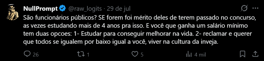 leonardo1opes's tweet photo. Psicólogo, salário R$ 82.000,00
Técnico elétrico, salário R$ 29.500
...

"ain, mas eles estudaram muito pra passar no concurso"

A pessoa acha que o salário deve ser alto pq a pessoa passou numa prova e não pelo que entrega e média do mercado.

Nunca seremos desenvolvidos. https://t.co/sCf0NoxhoP