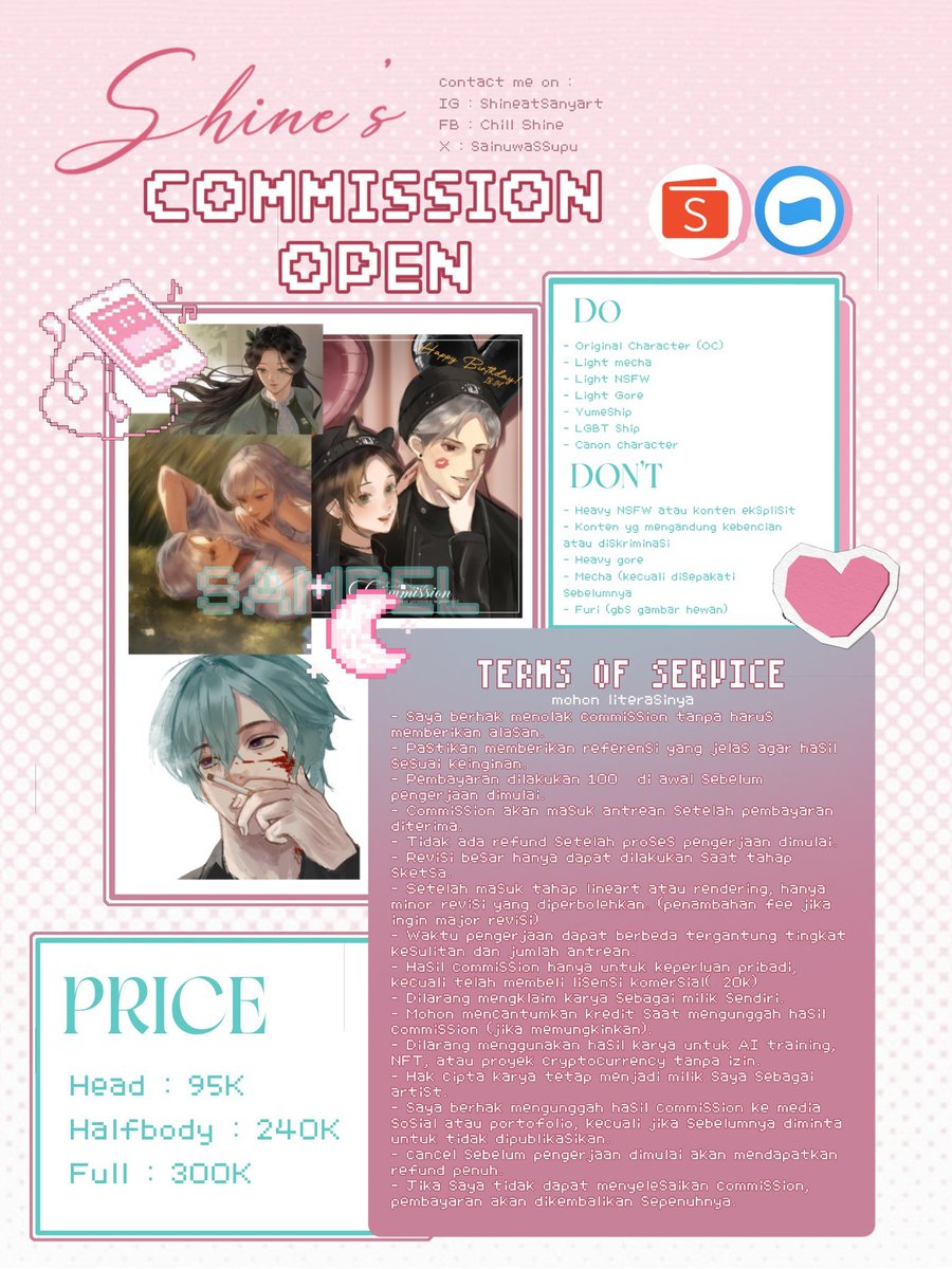 sainuwassupu's tweet photo. Sample komisku yaa, need more samples? Kindly DM me #commissionindonesia #commission #pejuangrupiah #art #opencomission https://t.co/Ts0SLDIskQ